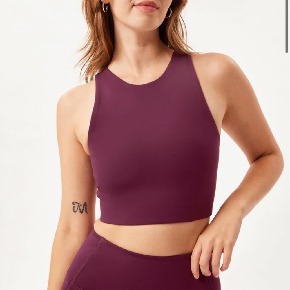 Girlfriend Collective Purple Dylan Crop Top